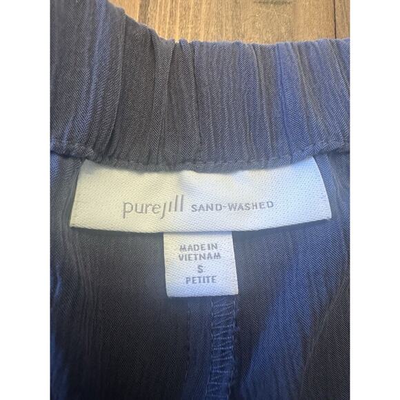 J Jill Pure Jill Sand Washed Pull On Wide Leg Cropped Pants Size Small Lagenlook - Picture 6 of 14
